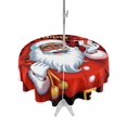 thumbnail image 1 of Outdoor Tablecloth with Umbrella Hole and Zipper, Red Plaid Santa Christmas Round Table Cloth 60 Inch Waterproof Tablecloth, Gifts Xmas Snowflake Winter Black Picnic Table Cover for Patio Camping, 1 of 7
