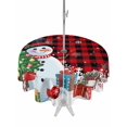 thumbnail image 1 of Outdoor Tablecloth with Umbrella Hole and Zipper, Red Plaid Snowman Christmas Round Table Cloth 60 Inch Waterproof Tablecloth, Gifts Xmas Tree Winter Snowflake Picnic Table Cover for Patio Camping, 1 of 7