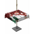 thumbnail image 1 of Outdoor Tablecloth with Umbrella Hole and Zipper, Red Plaid Snowman Christmas Square Table Cloth 54x54 Inch Waterproof Tablecloth, Xmas Tree Snowflake Elk Winter Picnic Table Cover for Patio Camping, 1 of 7