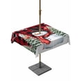 thumbnail image 1 of Outdoor Tablecloth with Umbrella Hole and Zipper, Red Plaid Snowman Christmas Square Table Cloth 60x60 Inch Waterproof Tablecloth, Xmas Tree Snowflake Birds Branches Picnic Table Cover for Patio, 1 of 7
