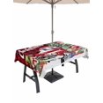 thumbnail image 1 of Outdoor Tablecloth with Umbrella Hole and Zipper, Red Plaid Truck Christmas Rectangle Table Cloth 60x102 Inch Waterproof Tablecloth, Gnomes Xmas Tree Snowflake Gifts Picnic Table Cover for Patio, 1 of 7