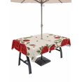 thumbnail image 1 of Outdoor Tablecloth with Umbrella Hole and Zipper, Red Roses Valentine's Day Rectangle Table Cloth 52x70 Inch Waterproof Tablecloth, Romantic Spring Floral Rustic Picnic Table Cover for Patio Camping, 1 of 7
