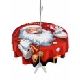 thumbnail image 1 of Outdoor Tablecloth with Umbrella Hole and Zipper, Red Santa Christmas Round Table Cloth 60 Inch Waterproof Tablecloth, Xmas Snowflake Merry Christmas Picnic Table Cover for Patio Camping, 1 of 7