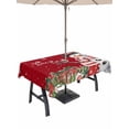 thumbnail image 1 of Outdoor Tablecloth with Umbrella Hole and Zipper, Red Snowman Christmas Rectangle Table Cloth 52x70 Inch Waterproof Tablecloth, Winter Snowflake Xmas Gifts Picnic Table Cover for Patio Camping, 1 of 7
