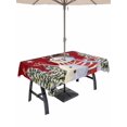 thumbnail image 1 of Outdoor Tablecloth with Umbrella Hole and Zipper, Red Snowman Rectangle Table Cloth 60x120 Inch Waterproof Tablecloth, Christmas Tree Snowflake Winter Holiday Picnic Table Cover for Patio Camping, 1 of 7