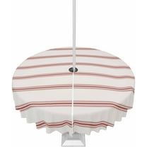 Outdoor Tablecloth with Umbrella Hole and Zipper Red Stripes Round Tablecloths 60 Inch Waterproof Outside Table Cloths Abstract Lines Striped Patio Table Cloth Cover for Outdoor Tables Garden