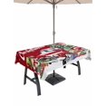 thumbnail image 1 of Outdoor Tablecloth with Umbrella Hole and Zipper, Red Truck Christmas Rectangle Table Cloth 60x120 Inch Waterproof Tablecloth, Gnomes Xmas Tree Snowflake Gifts Picnic Table Cover for Patio Camping, 1 of 7