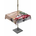 thumbnail image 1 of Outdoor Tablecloth with Umbrella Hole and Zipper, Red Truck Christmas Square Table Cloth 54x54 Inch Waterproof Tablecloth, Xmas Tree Snowflake Gifts Winter Wooden Picnic Table Cover for Patio Camping, 1 of 7
