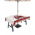 thumbnail image 1 of Outdoor Tablecloth with Umbrella Hole and Zipper, Red Valentine's Day Rectangle Table Cloth 54x80 Inch Waterproof Tablecloth, Love Heart Roses Gnomes Romantic Floral Picnic Table Cover for Patio, 1 of 7