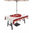 thumbnail image 1 of Outdoor Tablecloth with Umbrella Hole and Zipper, Red Valentine's Day Rectangle Table Cloth 54x80 Inch Waterproof Tablecloth, Love Heart Roses Romantic Picnic Table Cover for Patio Camping, 1 of 7