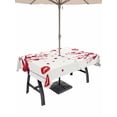 thumbnail image 1 of Outdoor Tablecloth with Umbrella Hole and Zipper, Red Valentines Day Rectangle Table Cloth 54x80 Inch Waterproof Tablecloth, Red Love Heart Tree Picnic Table Cover for Patio Camping, 1 of 7