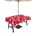 thumbnail image 1 of Outdoor Tablecloth with Umbrella Hole and Zipper, Red White Christmas Rectangle Table Cloth 60x84 Inch Waterproof Tablecloth, Xmas Tree Snowflake Winter Abstract Picnic Table Cover for Patio Camping, 1 of 7