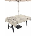 thumbnail image 1 of Outdoor Tablecloth with Umbrella Hole and Zipper, Retro Beige Flowers Rectangle Table Cloth 52x70 Inch Waterproof Tablecloth, Rustic Abstract Floral Simple Art Picnic Table Cover for Patio Camping, 1 of 7