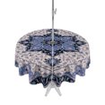 thumbnail image 1 of Outdoor Tablecloth with Umbrella Hole Zipper Retro Ethnic Round Tablecloth 60" Waterproof Outside Table Cloth Southwest Tribal Geometric Patterns Blue Patio Table Cover Tablecloths for Picnic Party, 1 of 8