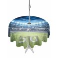 thumbnail image 1 of Outdoor Tablecloth with Umbrella Hole Zipper Rugby Round Tablecloth 60" Waterproof Outside Table Cloth Modern Sport Blue Green Landscape Patio Table Cover Tablecloths for Picnic Party, 1 of 8