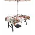 thumbnail image 1 of Outdoor Tablecloth with Umbrella Hole and Zipper, Rustic Christmas Snowman Rectangle Table Cloth 60x120 Inch Waterproof Tablecloth, Xmas Snowflake Elk Tree Balls Picnic Table Cover for Patio Camping, 1 of 7
