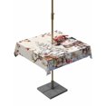 thumbnail image 1 of Outdoor Tablecloth with Umbrella Hole and Zipper, Rustic Christmas Snowman Square Table Cloth 54x54 Inch Waterproof Tablecloth, Xmas Snowflake Eucalyptus Leaves Picnic Table Cover for Patio Camping, 1 of 7
