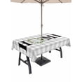 thumbnail image 1 of Outdoor Tablecloth with Umbrella Hole and Zipper, Rustic Home Rectangle Table Cloth 60x102 Inch Waterproof Tablecloth, Eucalyptus Leaves Farmhouse Wreath Plaid Picnic Table Cover for Patio Camping, 1 of 7