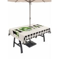 thumbnail image 1 of Outdoor Tablecloth with Umbrella Hole and Zipper, Rustic Home Rectangle Table Cloth 60x102 Inch Waterproof Tablecloth, Eucalyptus Leaves Floral Beige Buffalo Plaid Picnic Table Cover for Patio, 1 of 7