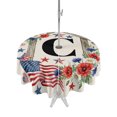 thumbnail image 1 of Outdoor Tablecloth with Umbrella Hole Zipper Rustic Letter C Round Tablecloth 60" Waterproof Outside Table Cloth 4th of July Patriotic Flower Star Stripe Flag Patio Table Cover Tablecloths for Picnic, 1 of 8