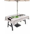 thumbnail image 1 of Outdoor Tablecloth with Umbrella Hole and Zipper, Rustic Rectangle Table Cloth 54x80 Inch Waterproof Tablecloth, Eucalyptus Leaves Green Wreath Wooden Plaid Home Picnic Table Cover for Patio Camping, 1 of 7