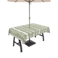 thumbnail image 1 of Outdoor Tablecloth with Umbrella Hole & Zipper, Sage Green Botanical Rectangle Tablecloth 60x84 Inch, Summer Leaf Farmhouse Striped Patio Table Cover Waterproof Table Cloth for Picnic/Party, 1 of 7