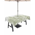 thumbnail image 1 of Outdoor Tablecloth with Umbrella Hole and Zipper, Sage Green Christmas Rectangle Table Cloth 52x70 Inch Waterproof Tablecloth, Winter Snowflake Abstract Forest Tree Picnic Table Cover for Patio, 1 of 7