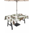 thumbnail image 1 of Outdoor Tablecloth with Umbrella Hole and Zipper, Sage Green Christmas Rectangle Table Cloth 60x120 Inch Waterproof Tablecloth, Pine Cones Xmas Botanical Picnic Table Cover for Patio Camping, 1 of 7