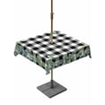 thumbnail image 1 of Outdoor Tablecloth with Umbrella Hole and Zipper, Sage Green Eucalyptus Square Table Cloth 60x60 Inch Waterproof Tablecloth, Spring Leaves Black White Plaid Picnic Table Cover for Patio Camping, 1 of 7