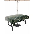thumbnail image 1 of Outdoor Tablecloth with Umbrella Hole and Zipper, Sage Green Geometric Rectangle Table Cloth 60x102 Inch Waterproof Tablecloth, Modern Abstract Gradient Marble Picnic Table Cover for Patio Camping, 1 of 7