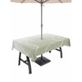 thumbnail image 1 of Outdoor Tablecloth with Umbrella Hole and Zipper, Sage Green Geometric Rectangle Table Cloth 60x102 Inch Waterproof Tablecloth, Modern White Stripe Distortion Art Picnic Table Cover for Patio Camping, 1 of 7