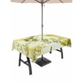 thumbnail image 1 of Outdoor Tablecloth with Umbrella Hole and Zipper, Sage Green Leaves Rectangle Table Cloth 54x80 Inch Waterproof Tablecloth, Summer Botanical Farmhouse Watercolor Leaf Picnic Table Cover for Patio, 1 of 7