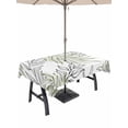 thumbnail image 1 of Outdoor Tablecloth with Umbrella Hole and Zipper, Sage Green Leaves Rectangle Table Cloth 60x120 Inch Waterproof Tablecloth, Abstract Modern Geometric Lines Simple Art Picnic Table Cover for Patio, 1 of 7
