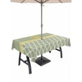 thumbnail image 1 of Outdoor Tablecloth with Umbrella Hole and Zipper, Sage Green Morocco Rectangle Table Cloth 52x70 Inch Waterproof Tablecloth, Ocean Yellow Nautical Anchor Stripe Picnic Table Cover for Patio Camping, 1 of 7
