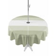 thumbnail image 1 of Outdoor Tablecloth with Umbrella Hole & Zipper, Sage Green Ombre Round Tablecloth 54 Inch, Minimalist Farmhouse White Striped Patio Table Cover Waterproof Table Cloth for Picnic/Party, 1 of 7