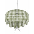 thumbnail image 1 of Outdoor Tablecloth with Umbrella Hole and Zipper, Sage Green Plaid Round Table Cloth 54 Inch Waterproof Tablecloth, Modern Art Checkered Farmhouse Picnic Table Cover for Patio Camping, 1 of 7