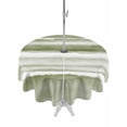 thumbnail image 1 of Outdoor Tablecloth with Umbrella Hole and Zipper, Sage Green Stripes Round Table Cloth 54 Inch Waterproof Tablecloth, Watercolor Gradient Abstract Striped Picnic Table Cover for Patio Camping, 1 of 7
