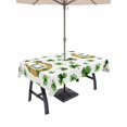thumbnail image 1 of Outdoor Tablecloth with Umbrella Hole and Zipper, Saint Patrick's Day Rectangle Table Cloth 60x102 Inch Waterproof Tablecloth, Horseshoe Green Botanical Clovers Leaf Picnic Table Cover for Patio, 1 of 7