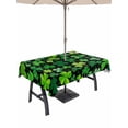 thumbnail image 1 of Outdoor Tablecloth with Umbrella Hole and Zipper, Saint Patrick's Day Rectangle Table Cloth 60x102 Inch Waterproof Tablecloth, Spring Farmhouse Botanical Clovers Picnic Table Cover for Patio Camping, 1 of 7