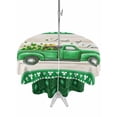 thumbnail image 1 of Outdoor Tablecloth with Umbrella Hole and Zipper, Saint Patrick's Day Round Table Cloth 60 Inch Waterproof Tablecloth, Luck Leaves Car Grey Wooden Plaid Picnic Table Cover for Patio Camping, 1 of 7