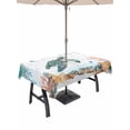 thumbnail image 1 of Outdoor Tablecloth with Umbrella Hole and Zipper, Sea Turtle Coastal Rectangle Table Cloth 60x102 Inch Waterproof Tablecloth, Summer Nautical Starfish Coral Ocean Picnic Table Cover for Patio Camping, 1 of 7