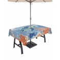 thumbnail image 1 of Outdoor Tablecloth with Umbrella Hole & Zipper, Sea Turtle Coastal Rectangle Tablecloth 54x80 Inch, Summer Beach Coral Nautical Retro Patio Table Cover Waterproof Table Cloth for Picnic/Party, 1 of 7