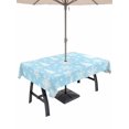 thumbnail image 1 of Outdoor Tablecloth with Umbrella Hole and Zipper, Sky Blue Christmas Rectangle Table Cloth 60x84 Inch Waterproof Tablecloth, Xmas Tree Snowflake Winter Abstract Picnic Table Cover for Patio Camping, 1 of 7