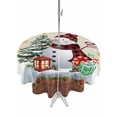 thumbnail image 1 of Outdoor Tablecloth with Umbrella Hole and Zipper, Snowman Christmas Round Table Cloth 54 Inch Waterproof Tablecloth, Xmas Tree Snowflake Gifts Winter Picnic Table Cover for Patio Camping, 1 of 7