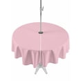 thumbnail image 1 of Outdoor Tablecloth with Umbrella Hole Zipper Solid Pink Round Tablecloth 60" Waterproof Outside Table Cloth Romantic Minimalism Abstract Denim Texture Patio Table Cover Tablecloths for Picnic Party, 1 of 8
