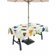 thumbnail image 1 of Outdoor Tablecloth with Umbrella Hole and Zipper, Spring Butterfly Dragonfly Rectangle Table Cloth 60x84 Inch Waterproof Tablecloth, Beige Botanical Floral Rustic Picnic Table Cover for Patio Camping, 1 of 7