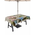 thumbnail image 1 of Outdoor Tablecloth with Umbrella Hole and Zipper, Spring Daisy Rectangle Table Cloth 52x70 Inch Waterproof Tablecloth, Flowers Farmhouse Leaves Floral Pots Country Retro Picnic Table Cover for Patio, 1 of 7