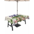 thumbnail image 1 of Outdoor Tablecloth with Umbrella Hole and Zipper, Spring Easter Rectangle Table Cloth 54x80 Inch Waterproof Tablecloth, Purple Floral Summer Botanical Rustic Picnic Table Cover for Patio Camping, 1 of 7