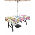 thumbnail image 1 of Outdoor Tablecloth with Umbrella Hole and Zipper, Spring Easter Rectangle Table Cloth 54x80 Inch Waterproof Tablecloth, Watercolor Eggs Gnomes Floral Butterflies Plants Picnic Table Cover for Patio, 1 of 7