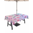 thumbnail image 1 of Outdoor Tablecloth with Umbrella Hole and Zipper, Spring Floral Rectangle Table Cloth 54x80 Inch Waterproof Tablecloth, Purple Pink Blue Flower Summer Botanical Picnic Table Cover for Patio Camping, 1 of 7